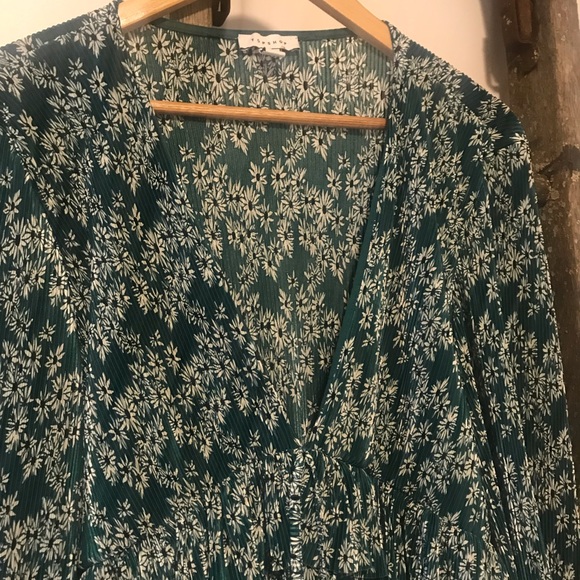 Topshop Emerald Green Floral Long Sleeve Romper - Picture 4 of 6